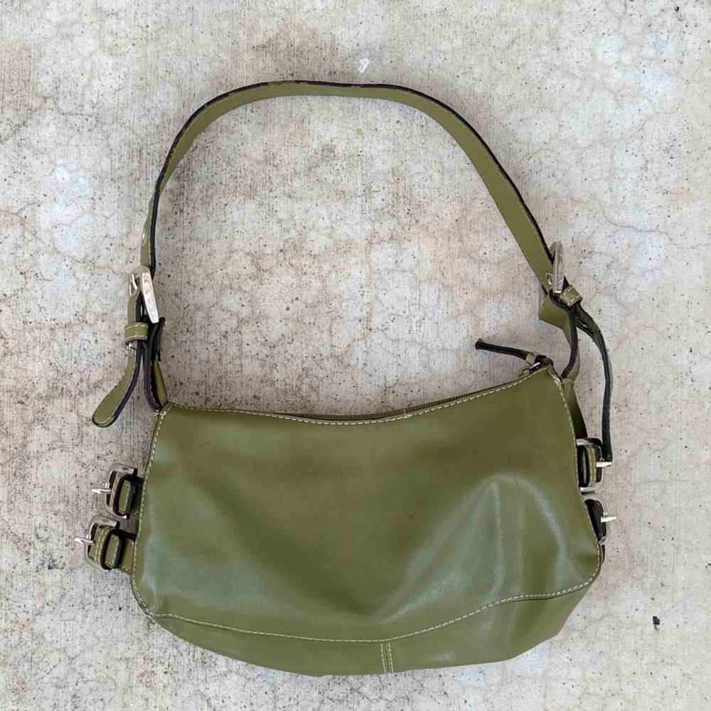 Nine West Olive Green Mini Leather Shoulder Bag